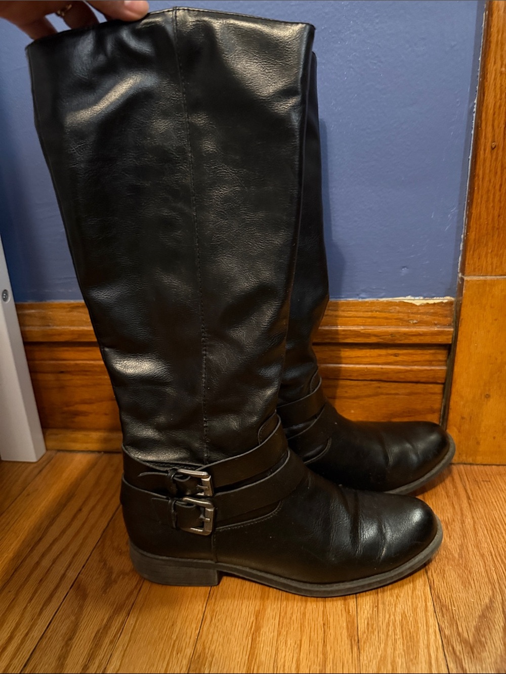 Style & co Women’s Black Knee-High Buckle Riding Boots
